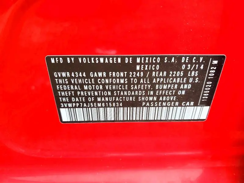 2014 VOLKSWAGEN JETTA S  