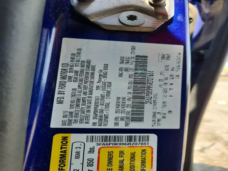 2016 FORD FUSION TITANIUM  