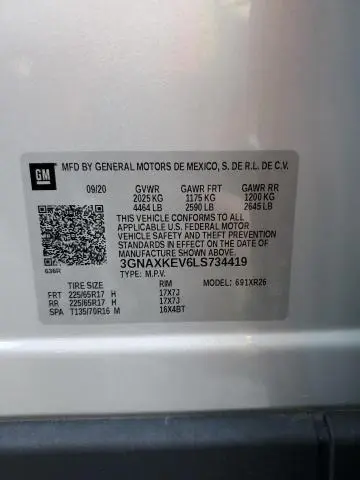 2020 CHEVROLET EQUINOX LT  