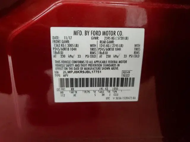 2018 LINCOLN MKX SELECT