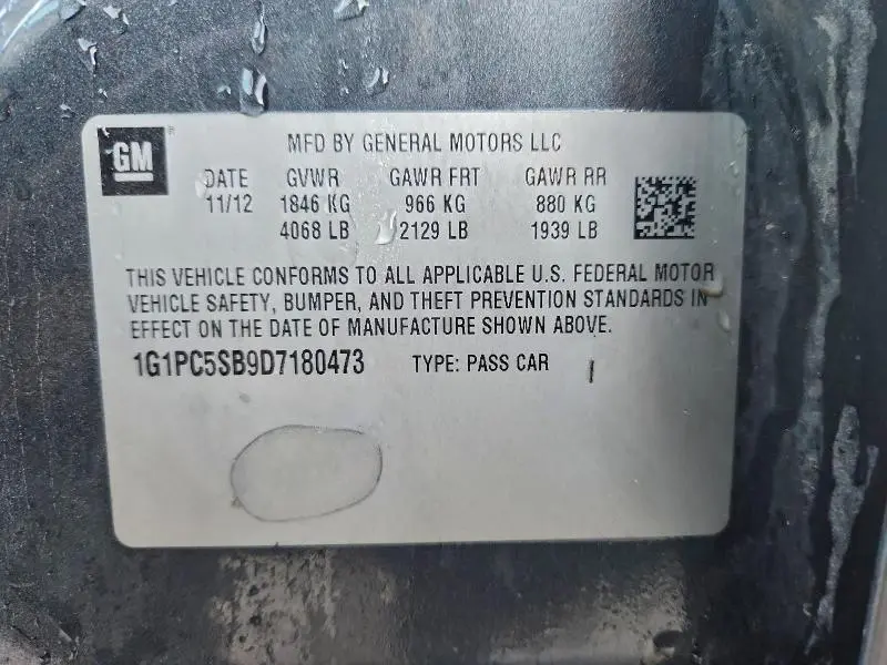 2013 CHEVROLET CRUZE LT  