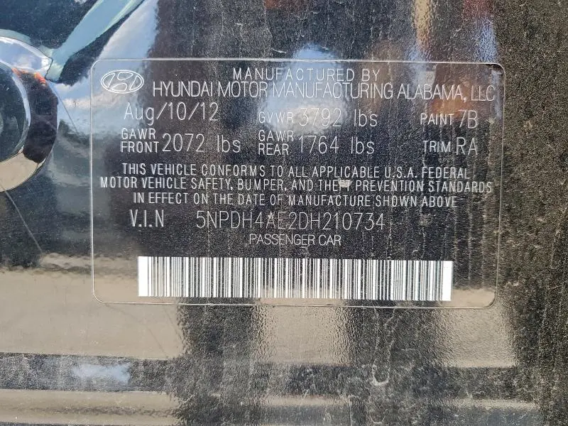 2013 HYUNDAI ELANTRA GLS  