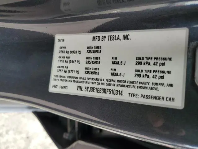 2019 TESLA MODEL 3