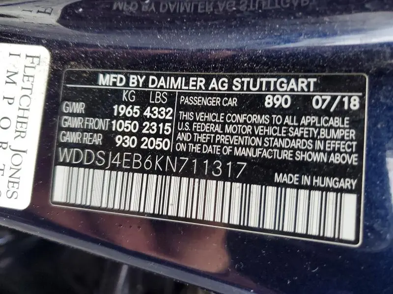 2019 MERCEDES-BENZ CLA 250  