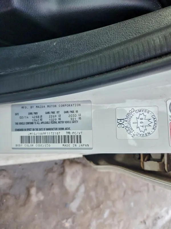 2015 MAZDA 6 TOURING  