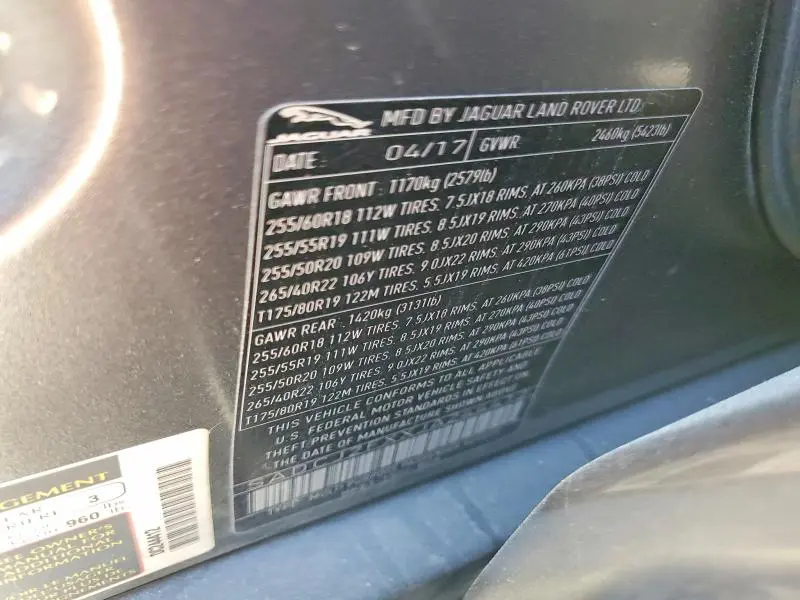 2018 JAGUAR F-PACE PREMIUM  