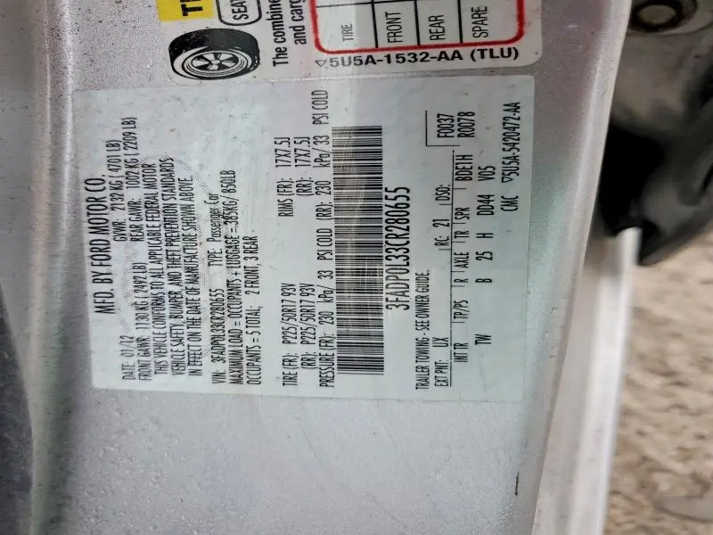 2012 FORD FUSION HYBRID  