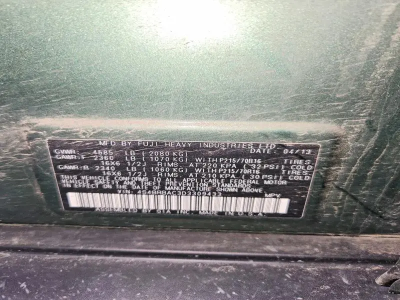2013 SUBARU OUTBACK 2.5I  