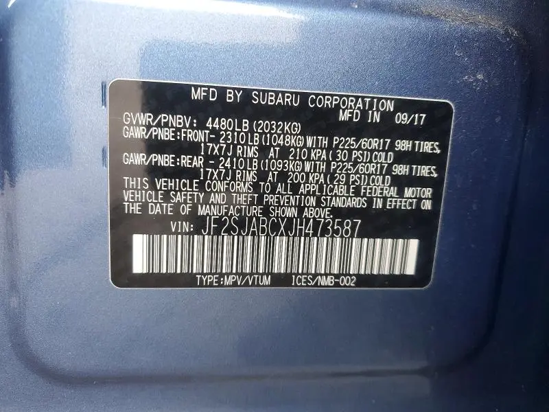 2018 SUBARU FORESTER 2.5I  