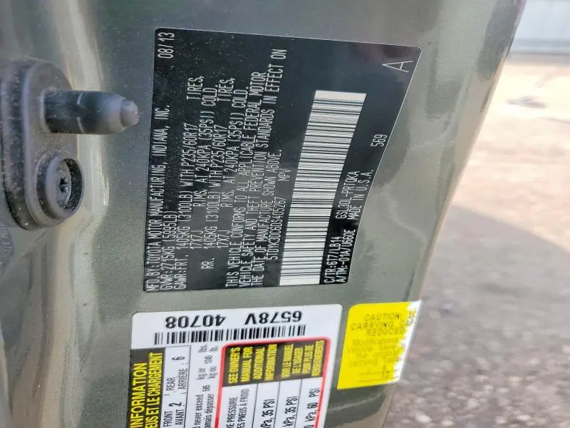 2013 TOYOTA SIENNA XLE  