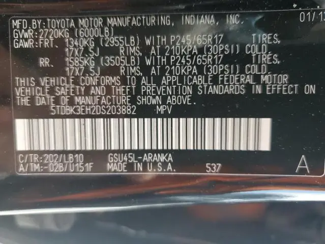 2013 TOYOTA HIGHLANDER BASE  