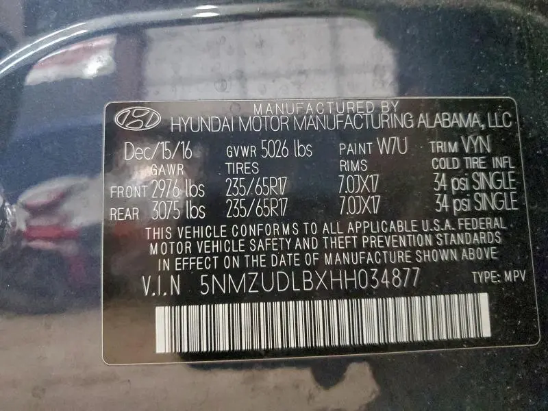 2017 HYUNDAI SANTA FE SPORT   