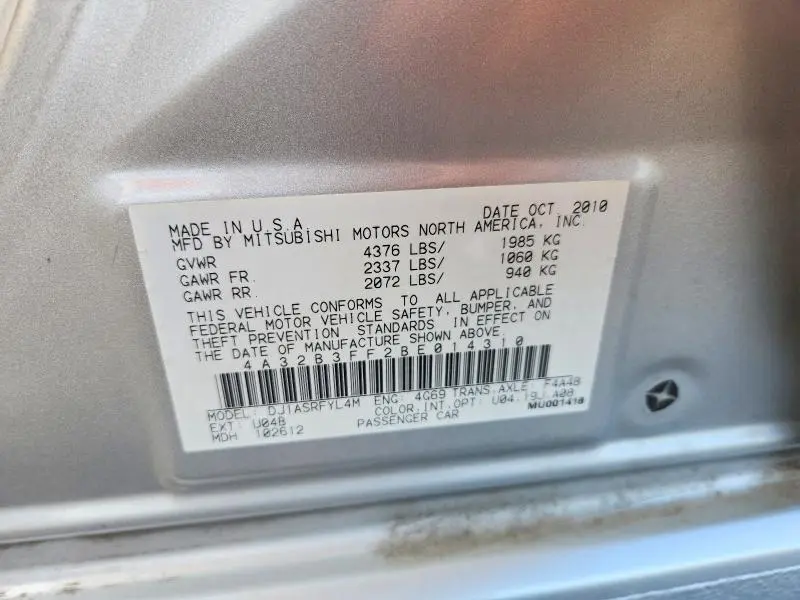 2011 MITSUBISHI GALANT ES  