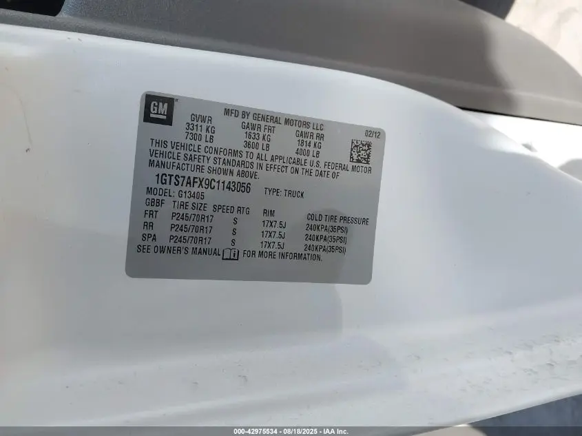 2012 GMC SAVANA 1500 WORK VAN