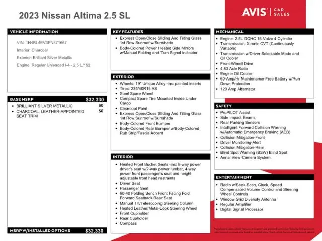 2023 NISSAN ALTIMA SL  