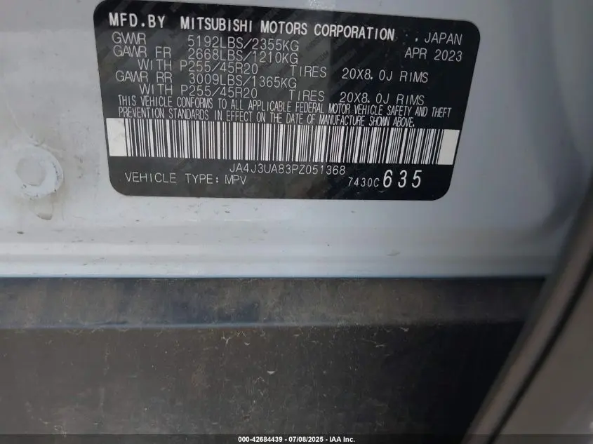 2023 MITSUBISHI OUTLANDER SE 2.5 2WD