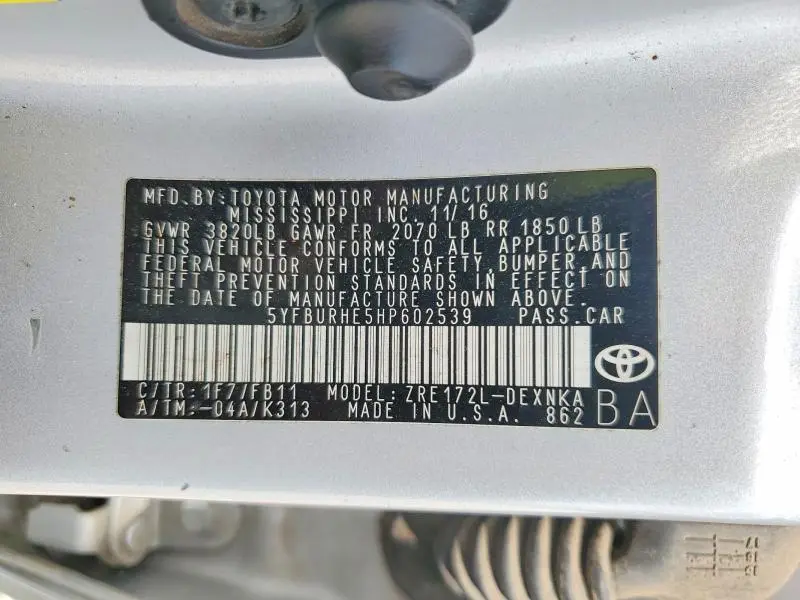 2017 TOYOTA COROLLA LE  