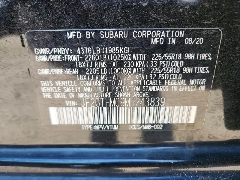 2021 SUBARU CROSSTREK LIMITED  