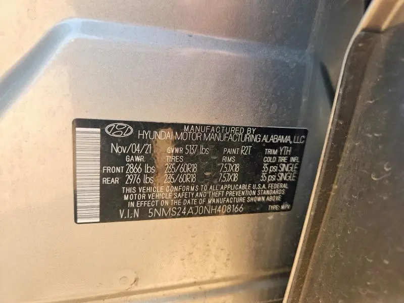 2022 HYUNDAI SANTA FE SEL  