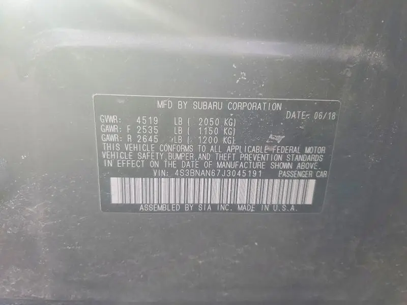 2018 SUBARU LEGACY 2.5I LIMITED  