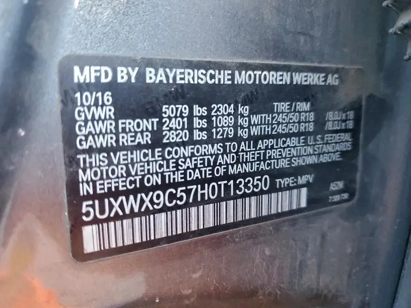 2017 BMW X3 XDRIVE28I  