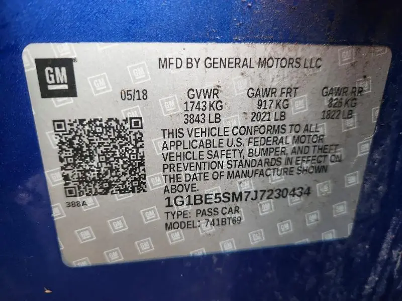 2018 CHEVROLET CRUZE LT  