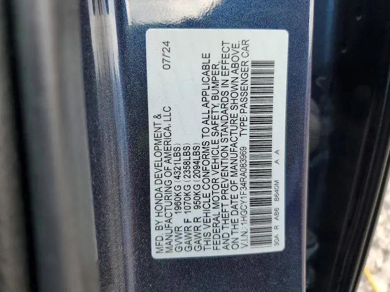 2024 HONDA ACCORD EX  