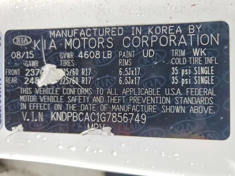2016 KIA SPORTAGE LX  