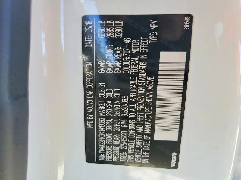 2019 VOLVO XC90 T6 MOMENTUM  