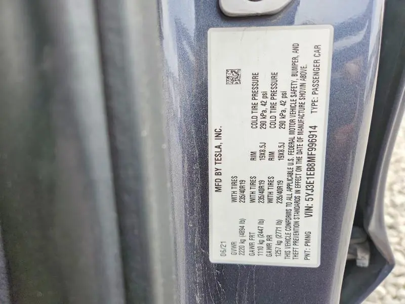2021 TESLA MODEL 3   