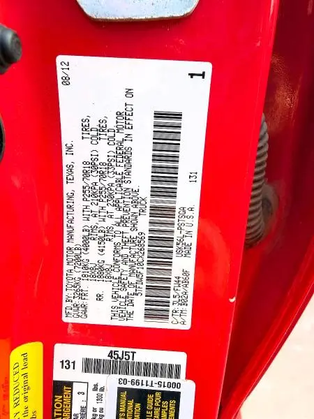 2012 TOYOTA TUNDRA CREWMAX SR5  