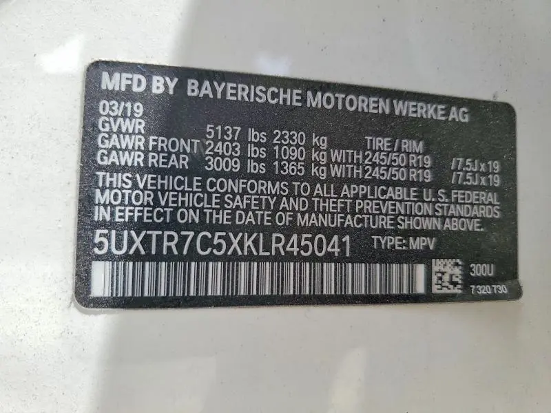 2019 BMW X3 SDRIVE30I  