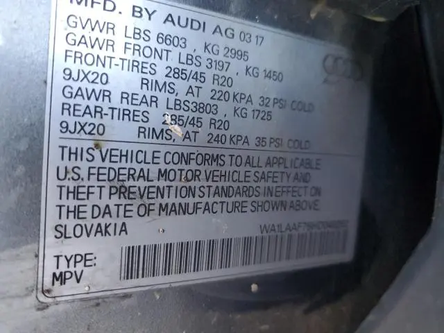 2017 AUDI Q7 PREMIUM PLUS  