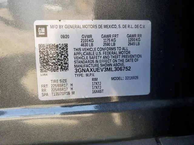 2021 CHEVROLET EQUINOX LT  
