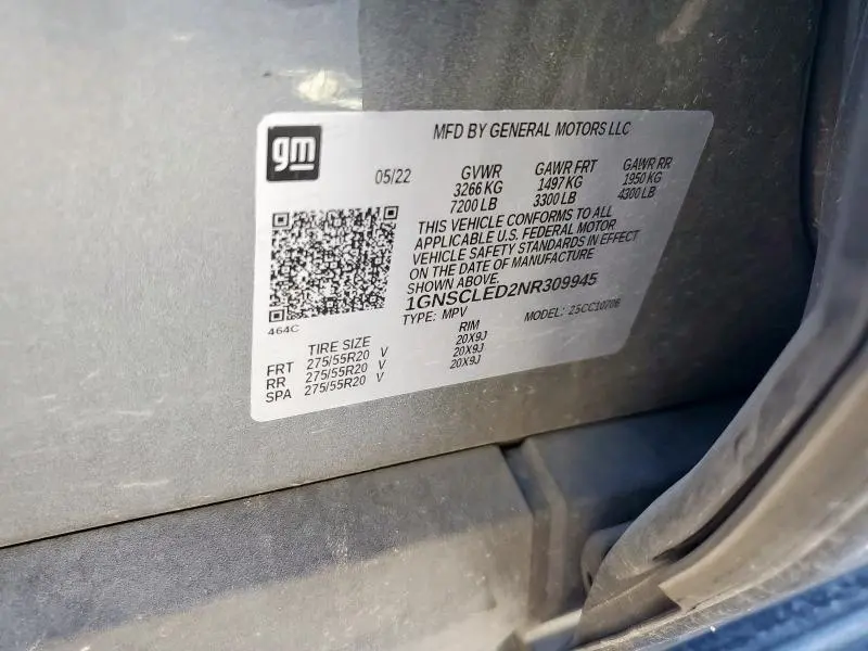 2022 CHEVROLET TAHOE C1500  