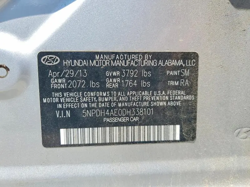 2013 HYUNDAI ELANTRA GLS  