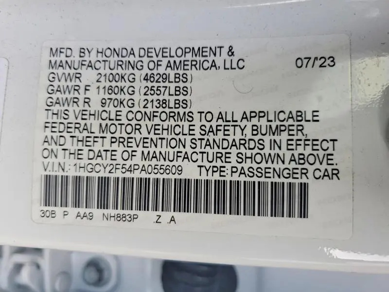 2023 HONDA ACCORD HYBRID SPORT  
