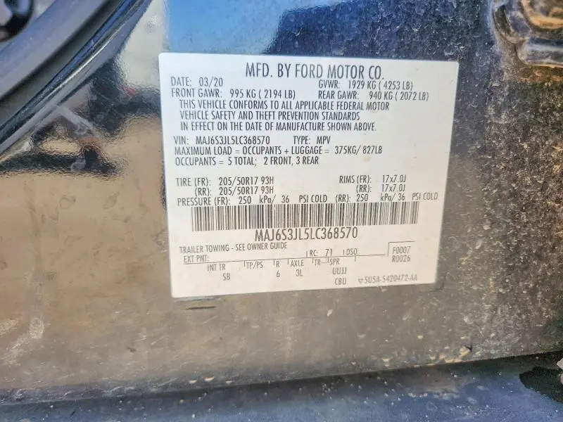 2020 FORD ECOSPORT SES  