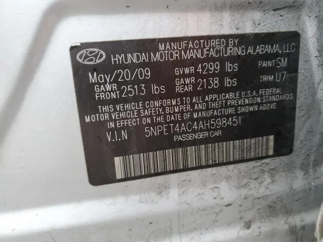 2010 HYUNDAI SONATA GLS  