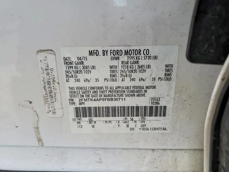 2015 FORD EDGE SPORT  