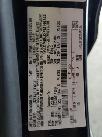 2015 FORD FIESTA SE  