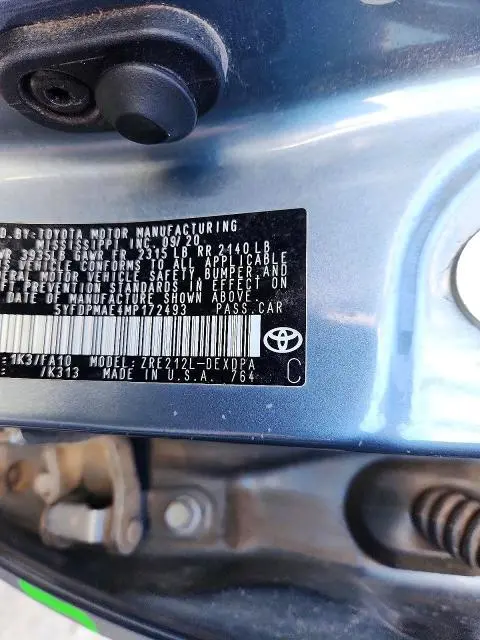 2021 TOYOTA COROLLA L  