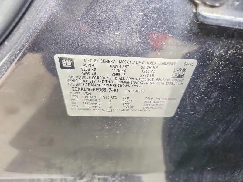 2016 GMC TERRAIN SLE  
