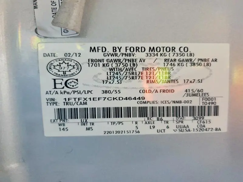 2012 FORD F150 SUPER CAB  