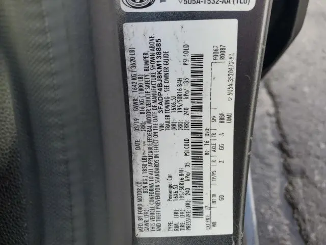 2019 FORD FIESTA SE  