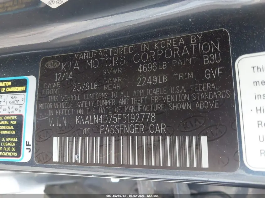2015 KIA CADENZA PREMIUM