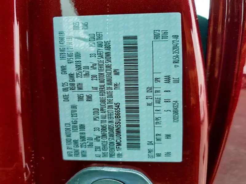 2025 FORD ESCAPE ST LINE  