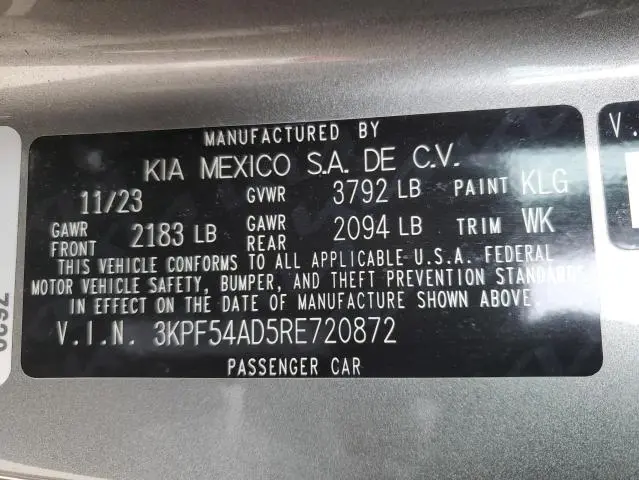2024 KIA FORTE GT LINE  