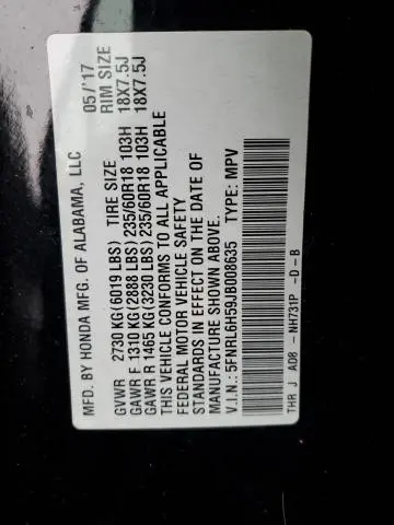 2018 HONDA ODYSSEY EX  