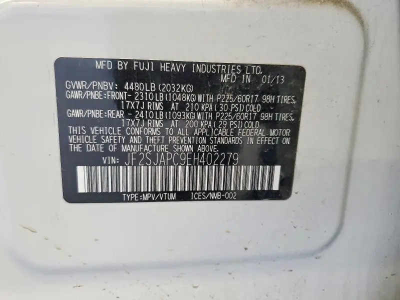 2014 SUBARU FORESTER 2.5I TOURING  